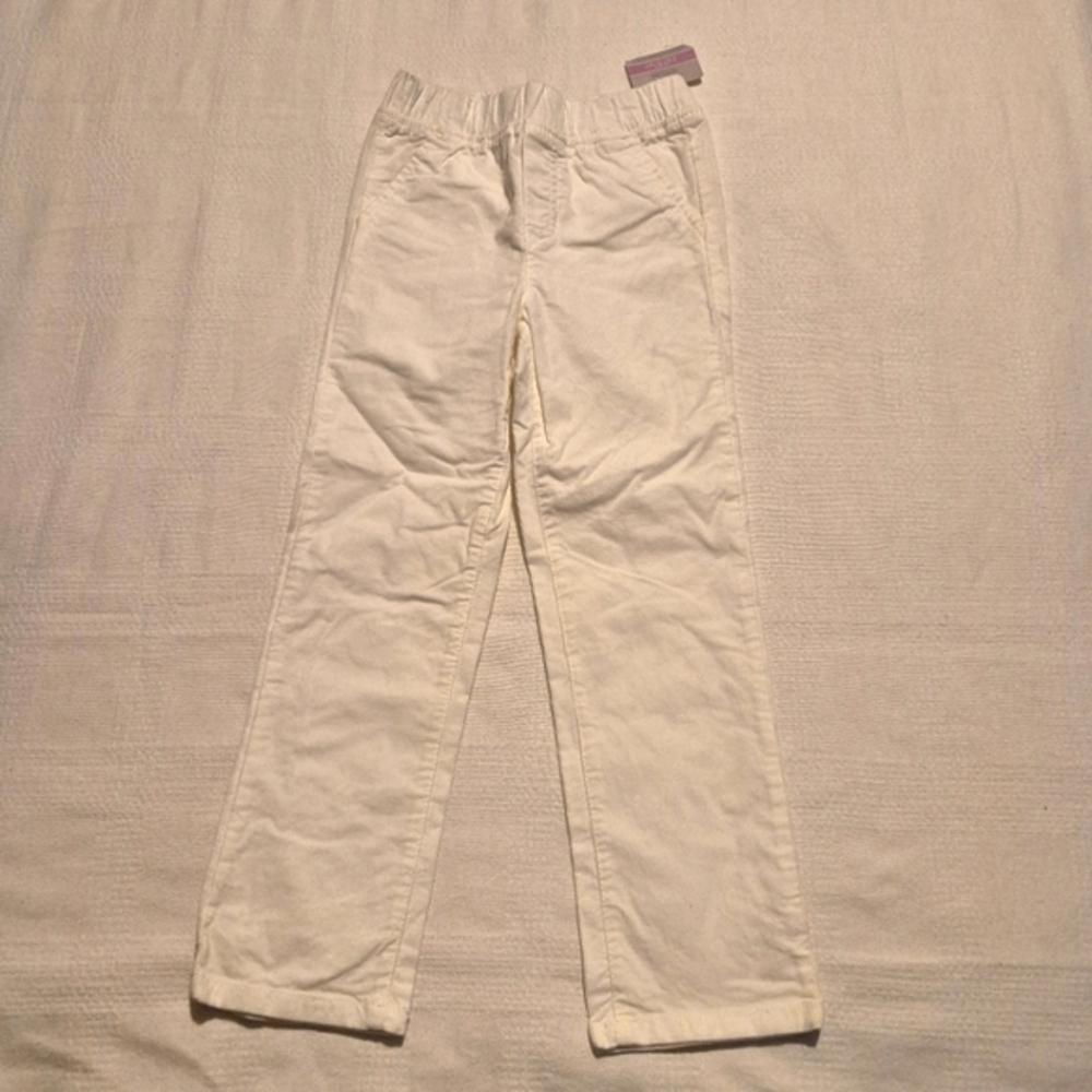 Carter's girls size 6 white pull on stretchy corduroy pants, NWT